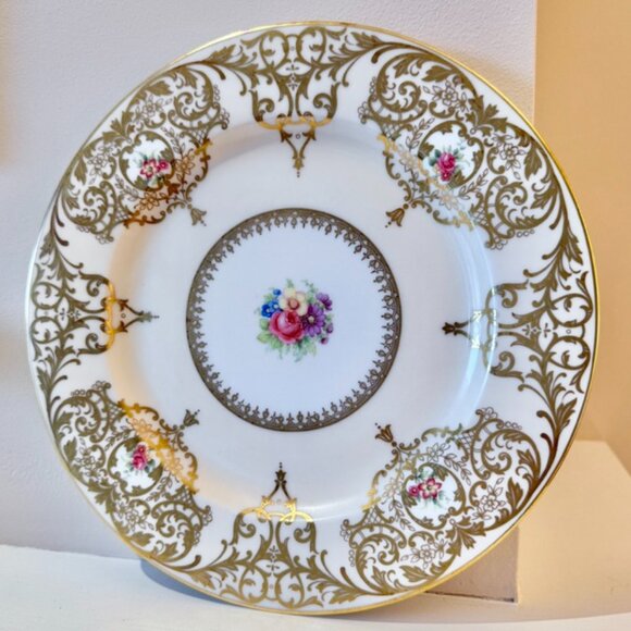Vintage Royal Bayreuth Floral and Gold Serving Plate - Picture 3 of 9